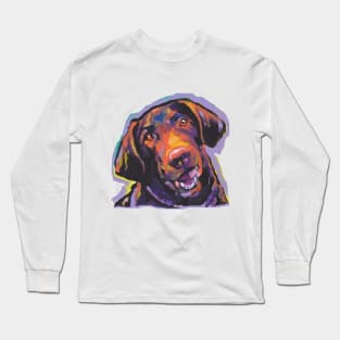 Chesapeake Bay Retriever Dog Bright colorful pop dog art Long Sleeve T-Shirt